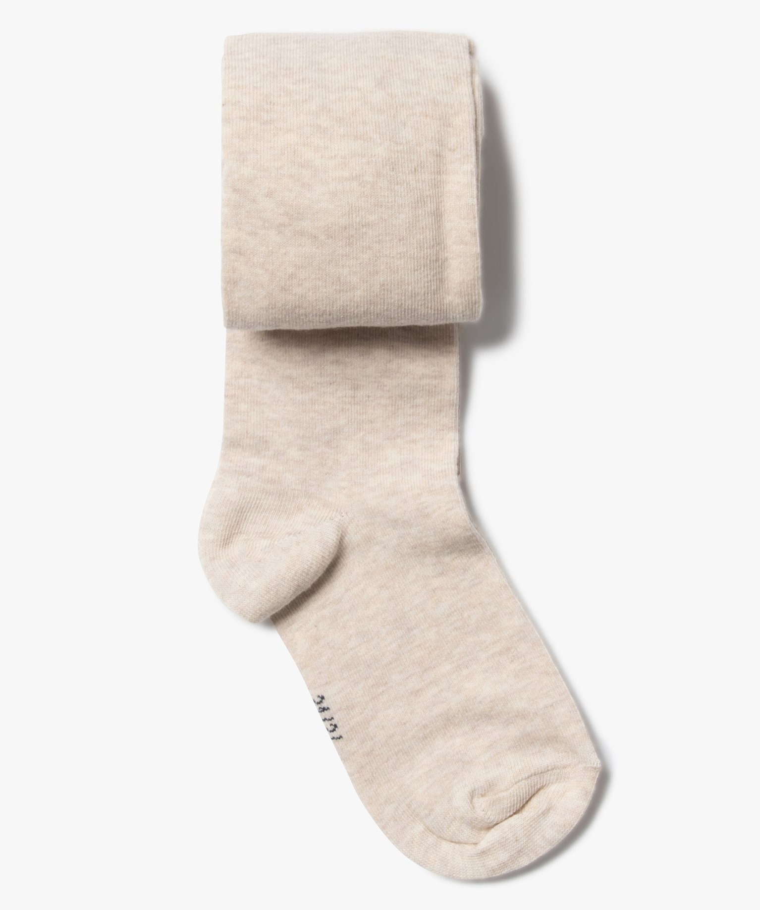 Collants chauds uni en coton fille beige | GEMO