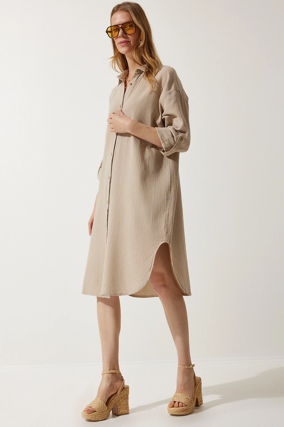 Happiness İstanbul  Kleid - Beige - A-Linie