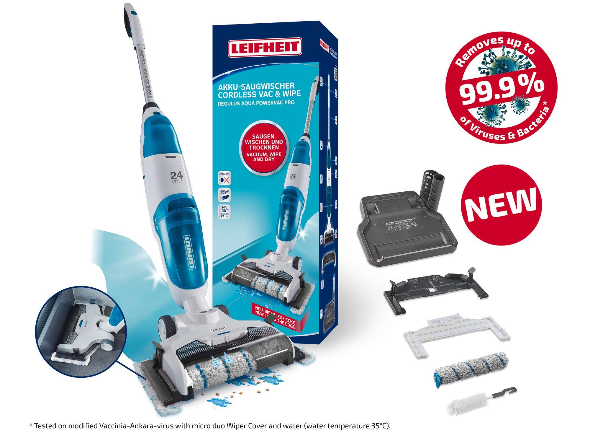 Leifheit Akku-Saugwischer Regulus Aqua PowerVac Pro