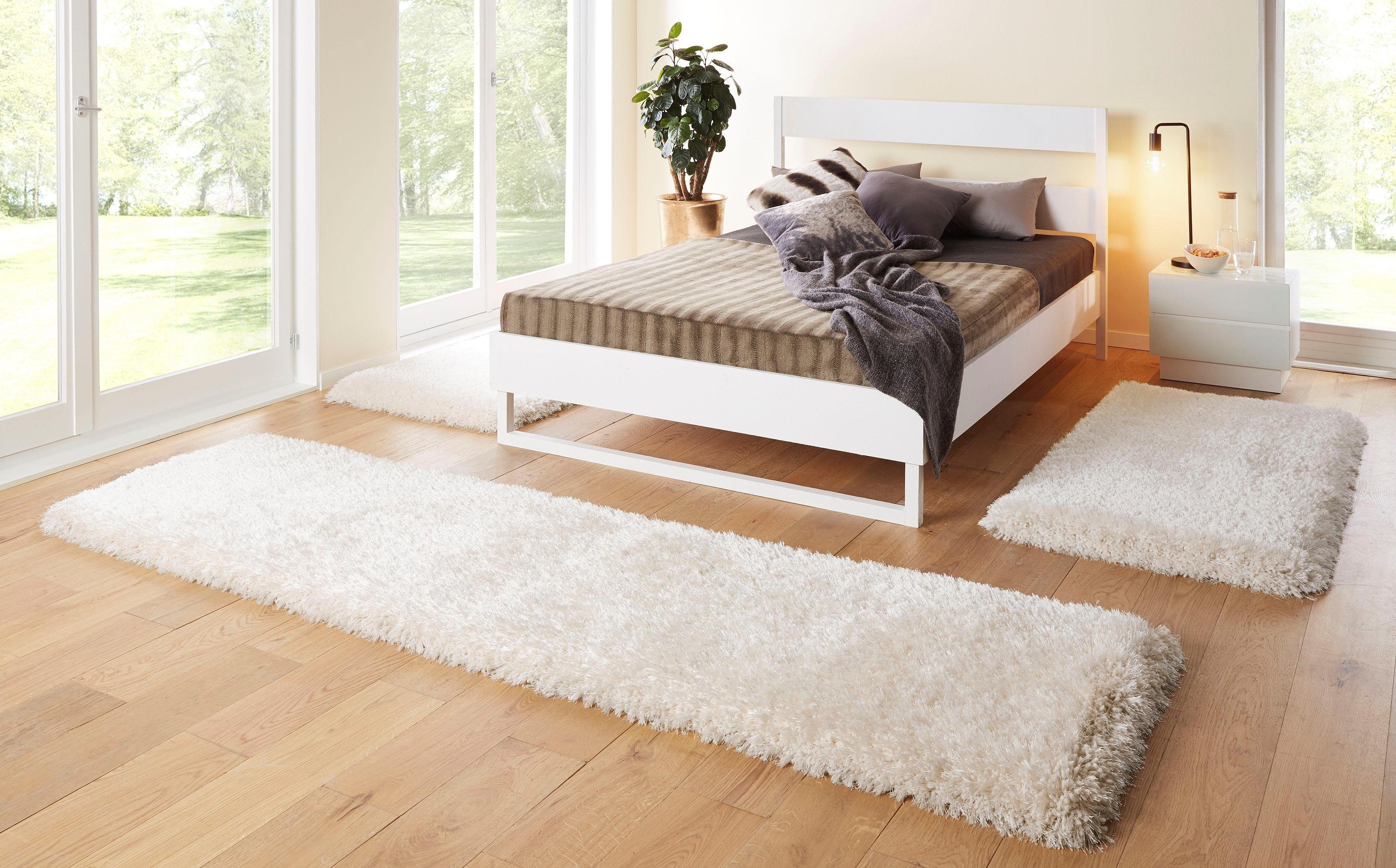 Bettumrandung Micro exclusiv Teppich Guido Maria Kretschmer Home&Living, Höhe 78 mm, (3-tlg), Bettvorleger, Läufer-Set, weich, unifarben, Mikrofaser, Schlafzimmer