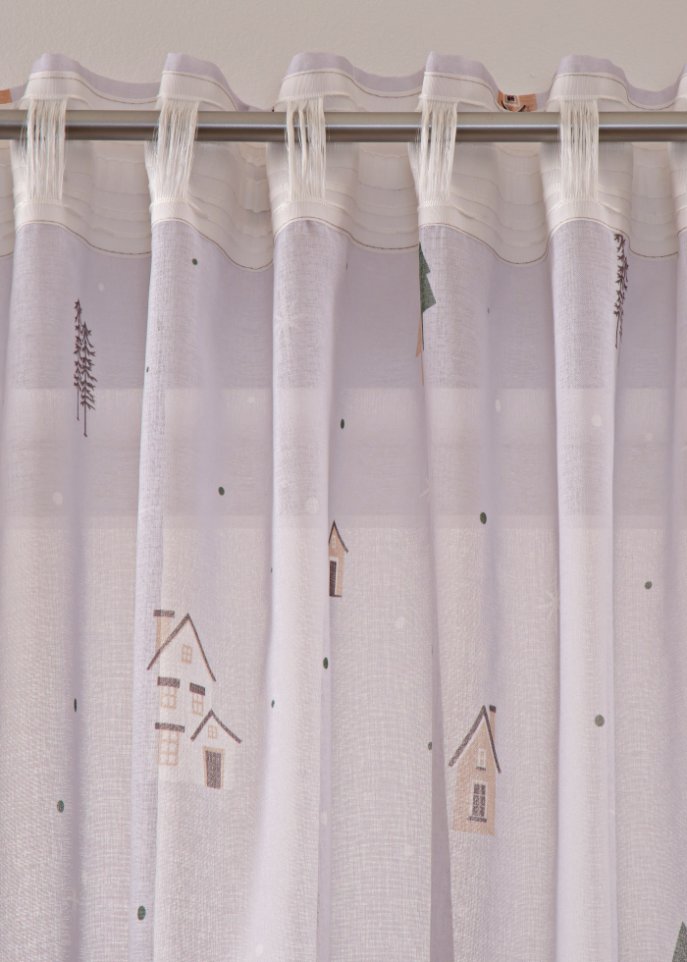 Weihnachtliche Gardine mit recycelter Polyester (1er Pack)