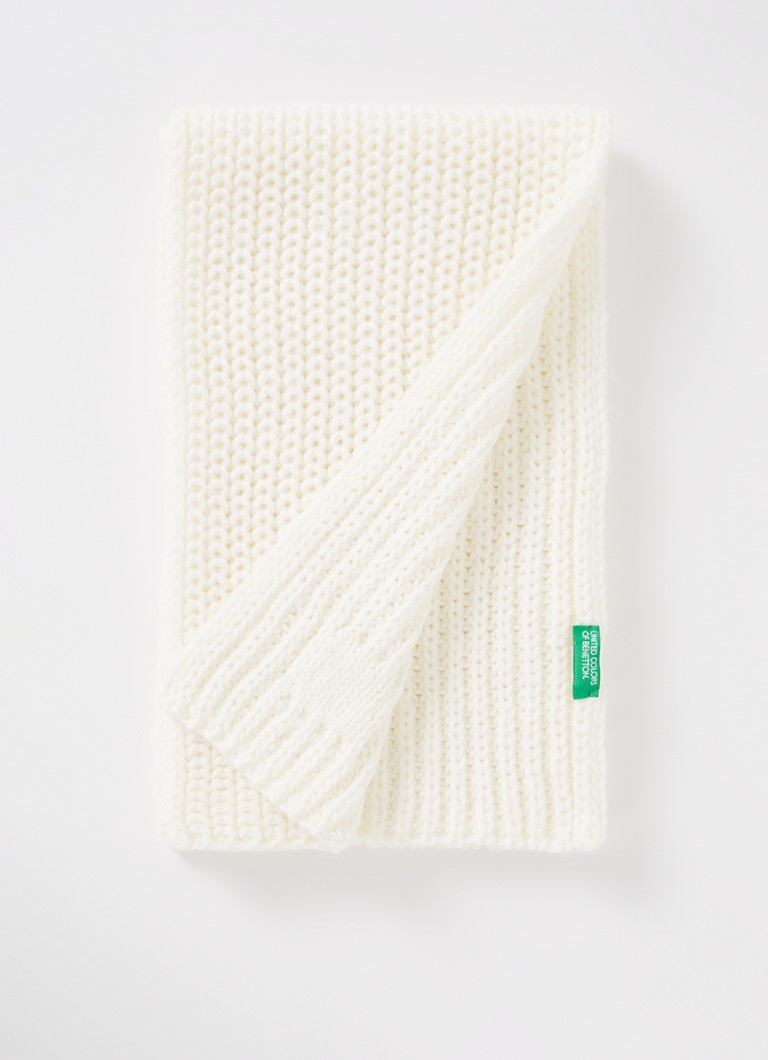 Benetton Chunky adīta šalle no vilnas maisījuma ar mākslīgajiem dārgakmeņiem 150 x 20 cm