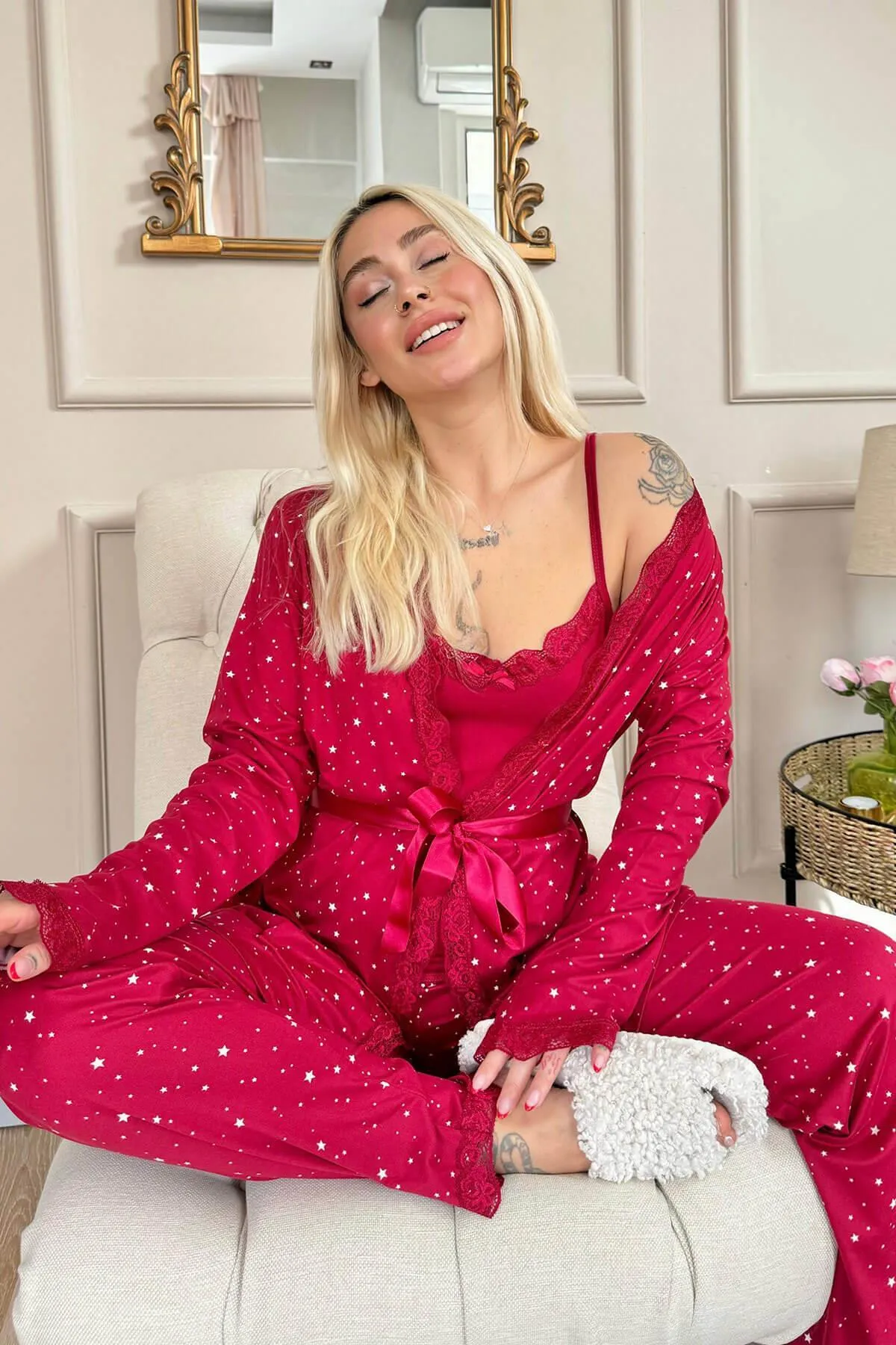Pijamaevi  Pyjama set - Bordeaux - Muster