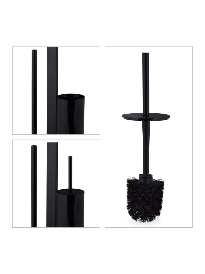 relaxdays WC Garnitur in Schwarz günstig kaufen onesize