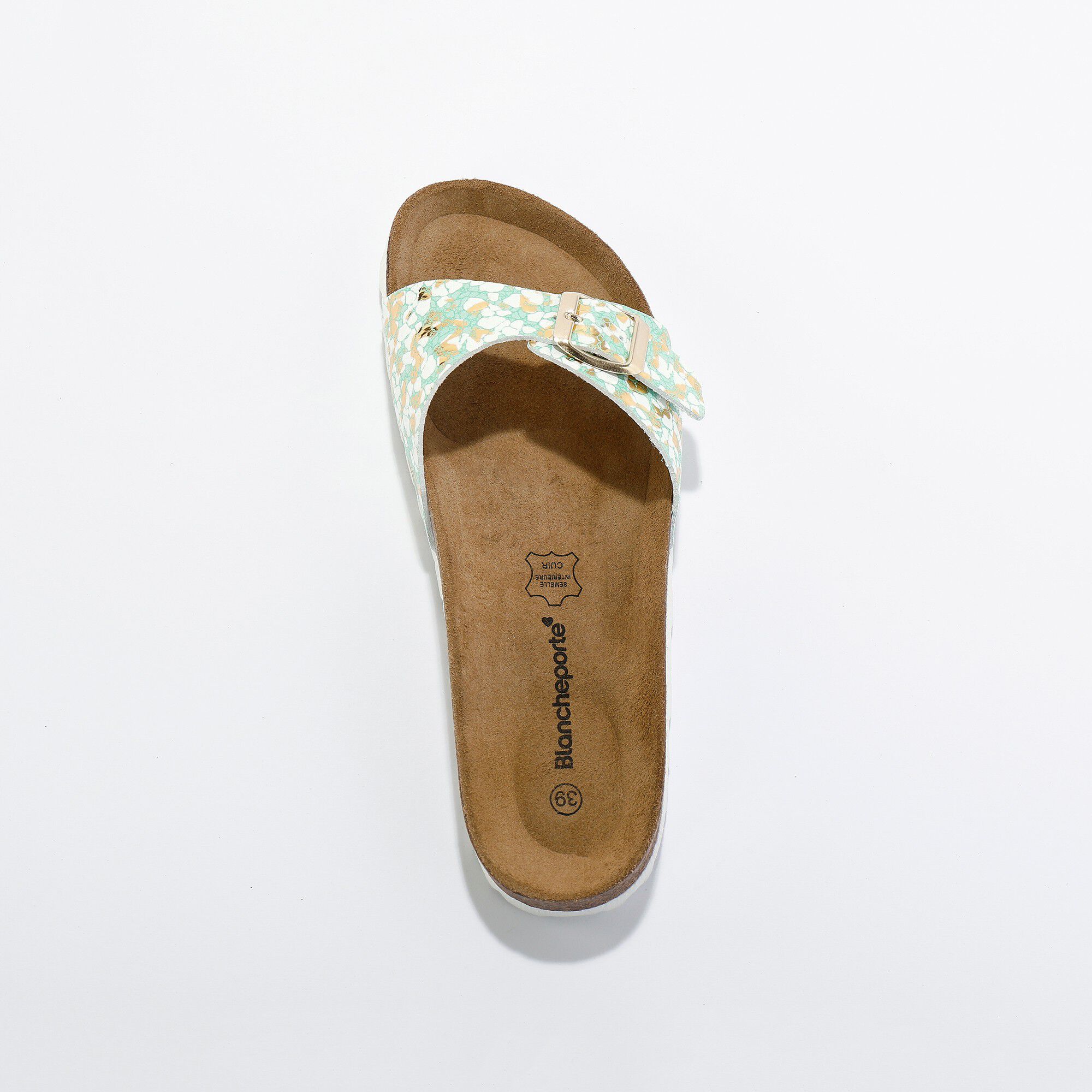 Mules à boucle imprimée