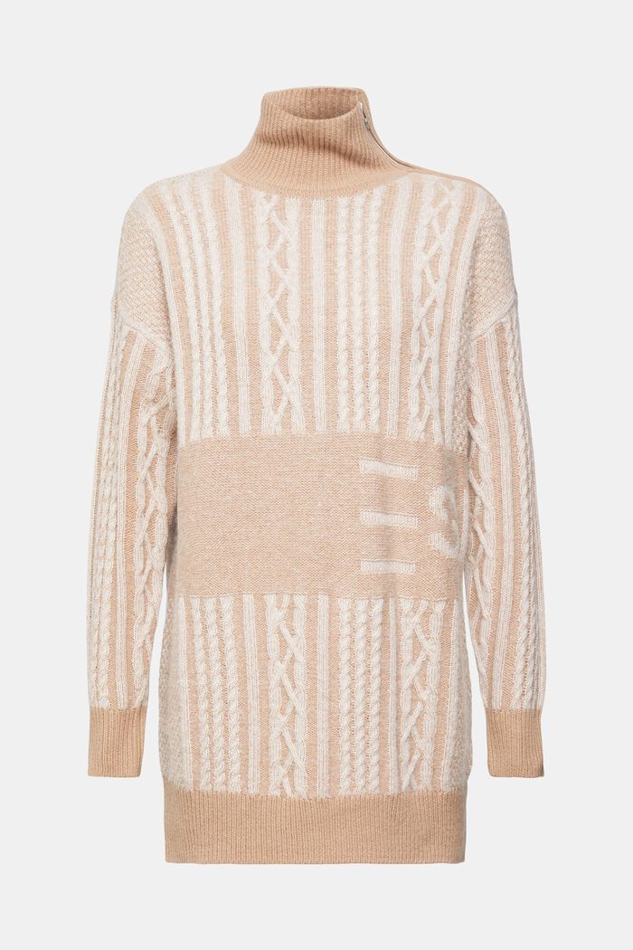 Longpullover aus Wollmix