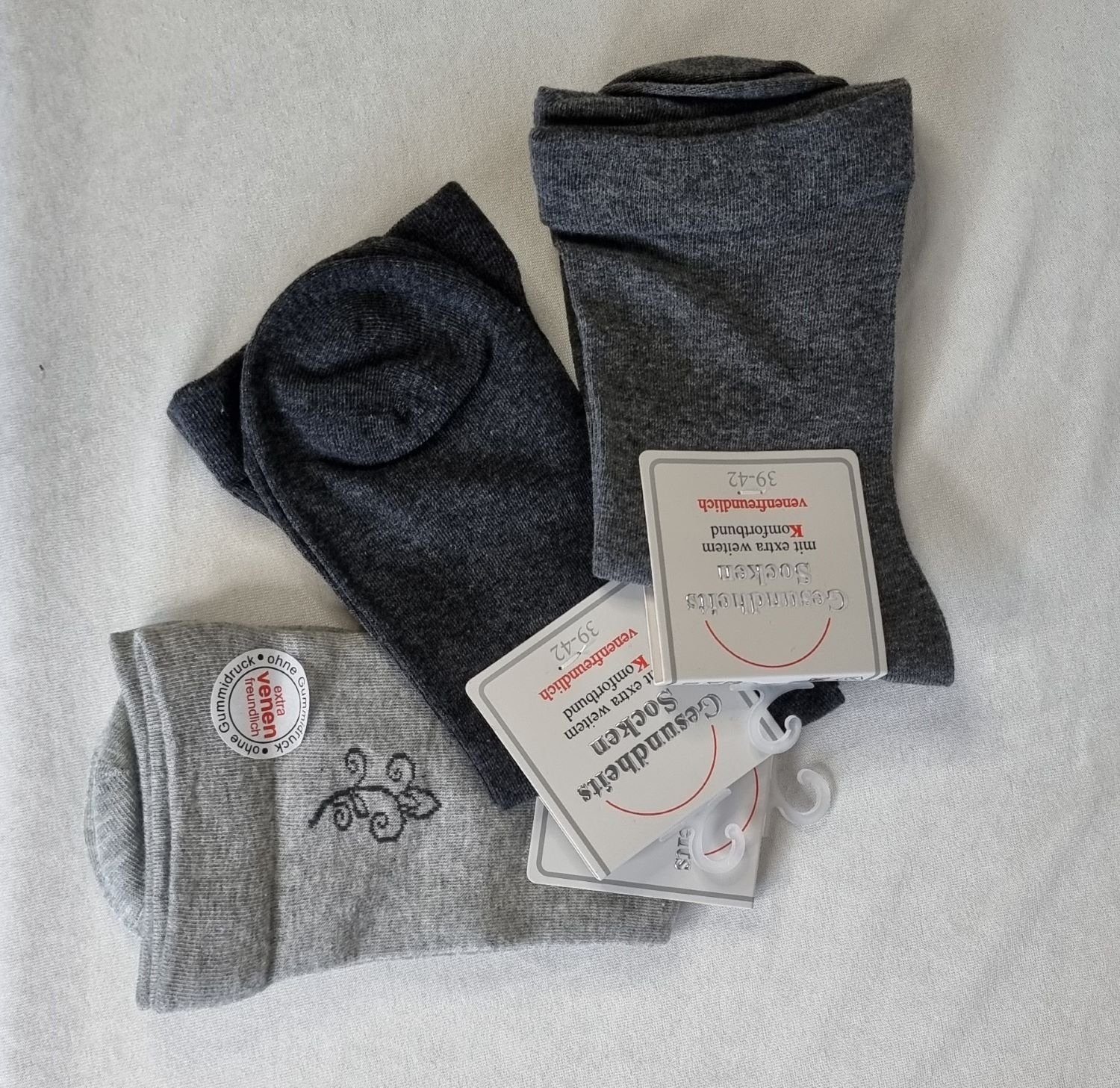 Toker Collection® Gesundheitssocken Gesundheitssocken mit extra weitem Komfortbund 3er Pack Gr. 39-42 (Packung, 3er Pack) Schaft extra weit