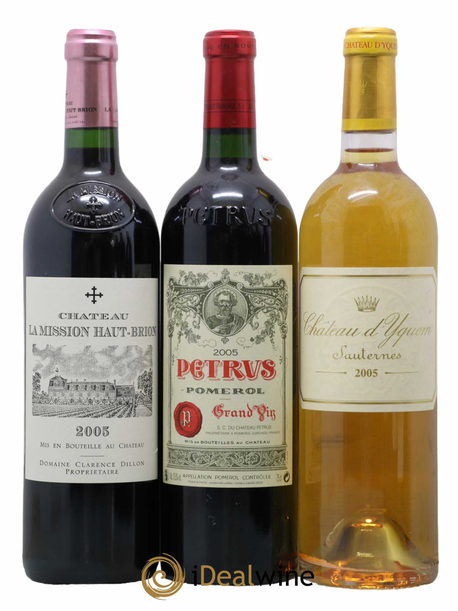Caisse Collection Duclot 2005 Lafite Rothschild Mission Haut-Brion Haut-Brion Yquem Pétrus Cheval Blanc Mouton Rothschild La Tour Margaux 2005 - Lot de 9 Bouteilles