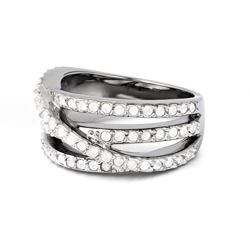 Pippa&Jean Bague tendance Laiton Orné de cristaux Swarovski en Argent Bague