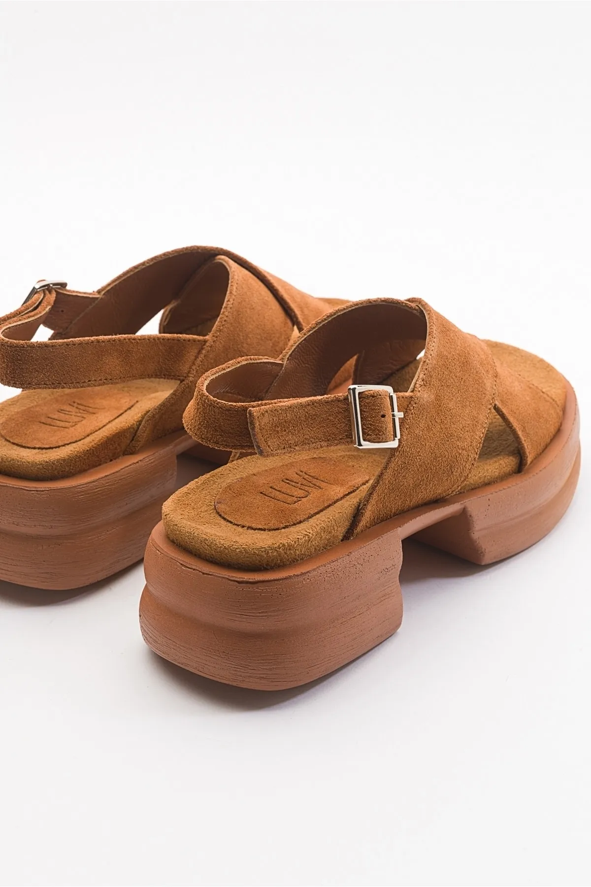 LuviShoes  Die meisten Damensandalen aus braunem Wildleder und echtem Leder