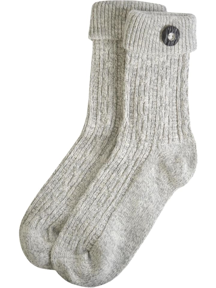 normani Trachtensocken mit Knopf in Silbermelange günstig kaufen