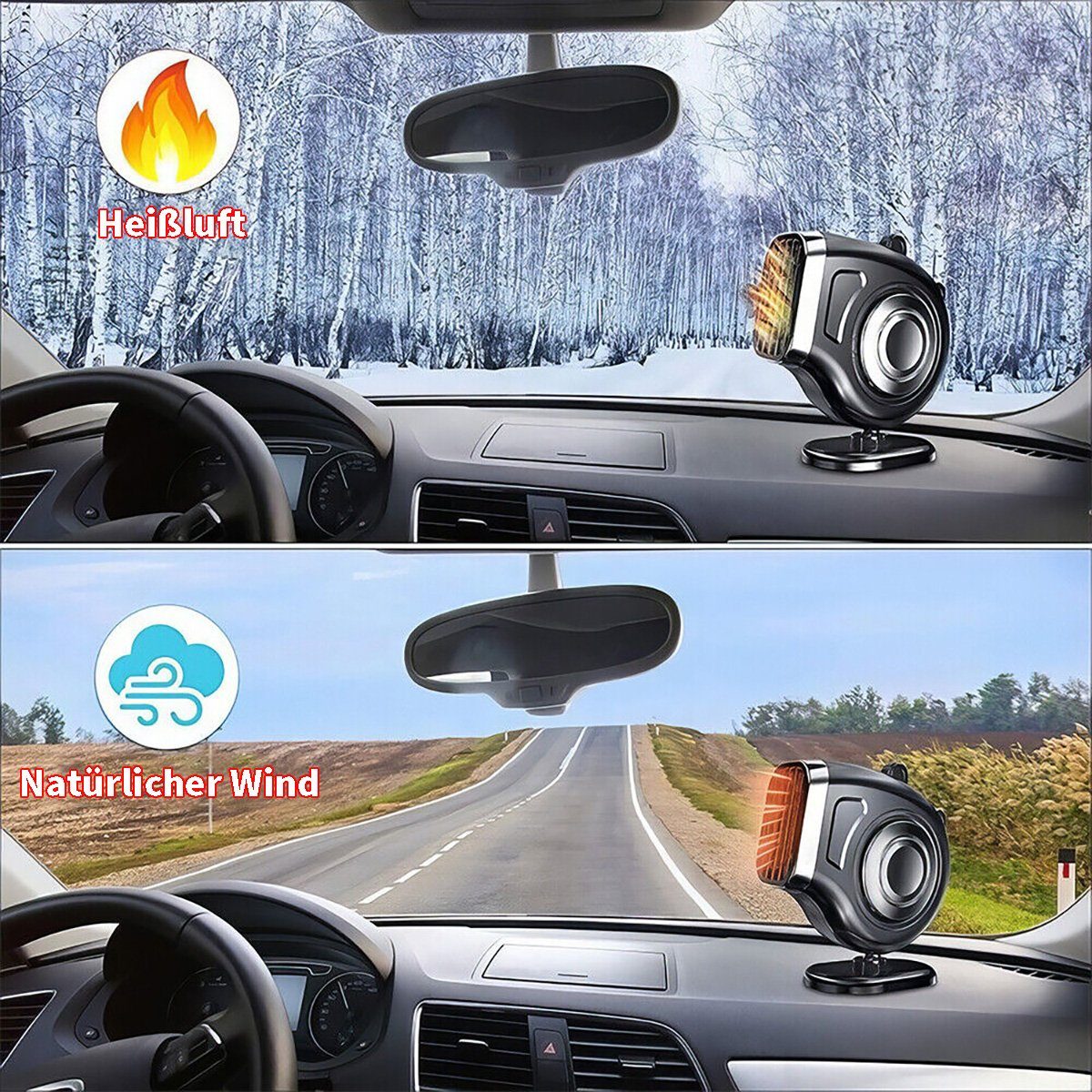Yoyaxi Heizgerät Autoheizung, Heizung 12V/24V, Autoventilator, elektrische Heizung im Auto