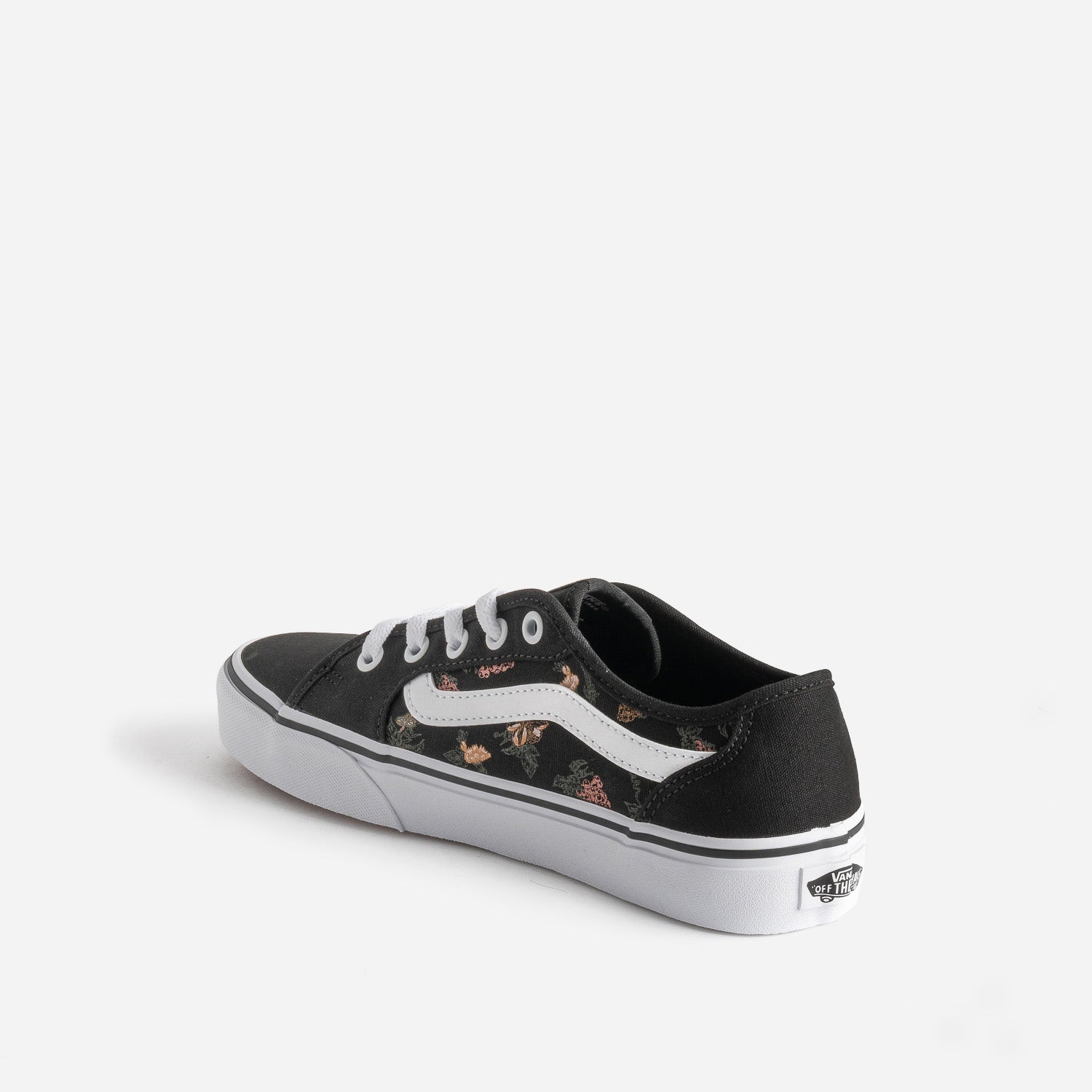 Tennis VANS noire en toile à motifs fleurs et fruits