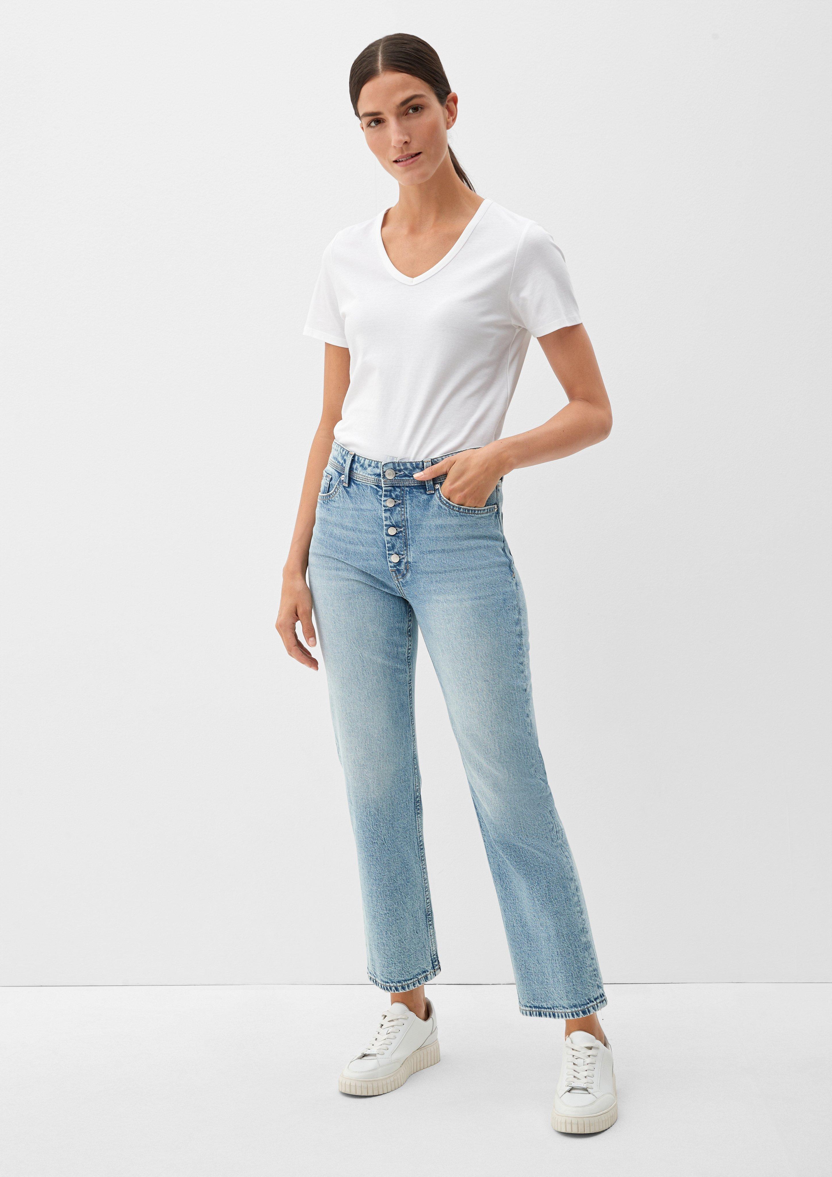 Cropped-Jeans Karolin / Regular Fit / High Rise / Straight Leg   2120759-53Z4