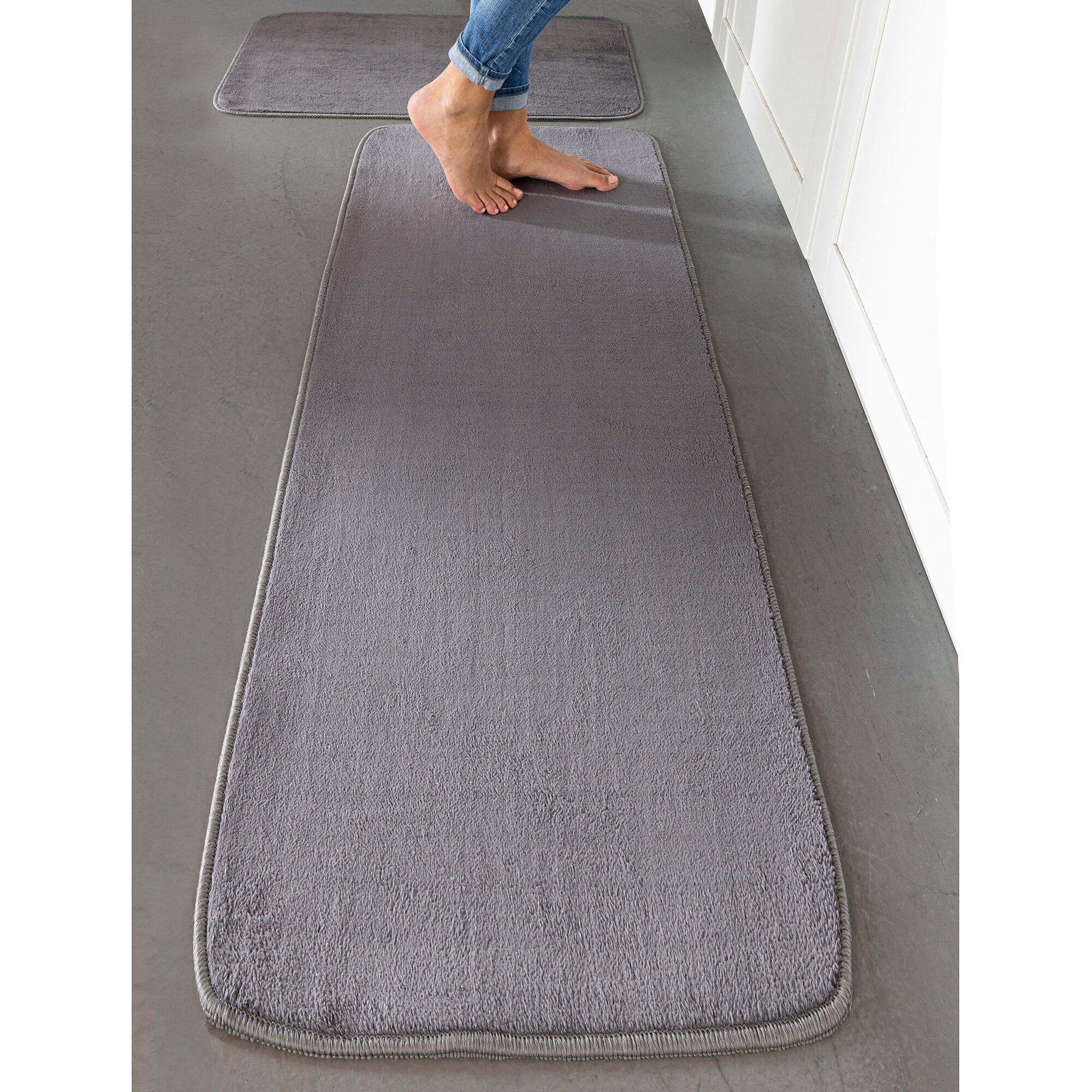 Tapis de cuisine microfibre absorbante unie