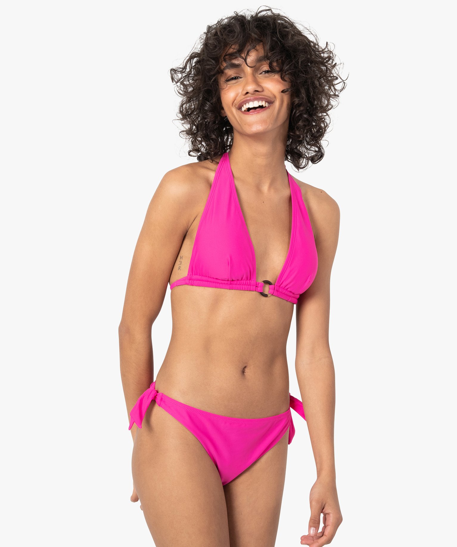 Haut de maillot de bain femme forme triangle rose | GEMO