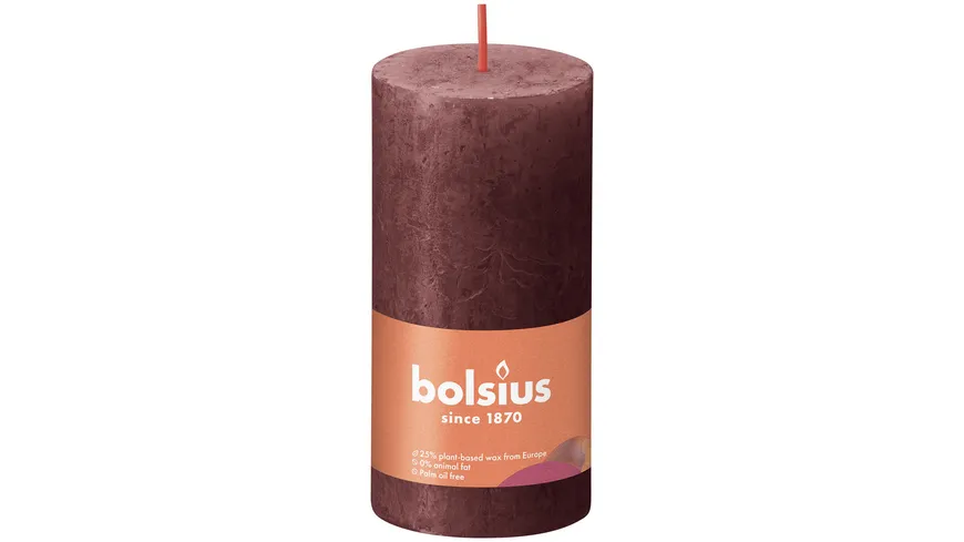 bolsius Rustikkerze Shine Naturwax 10/5cm Samtrot