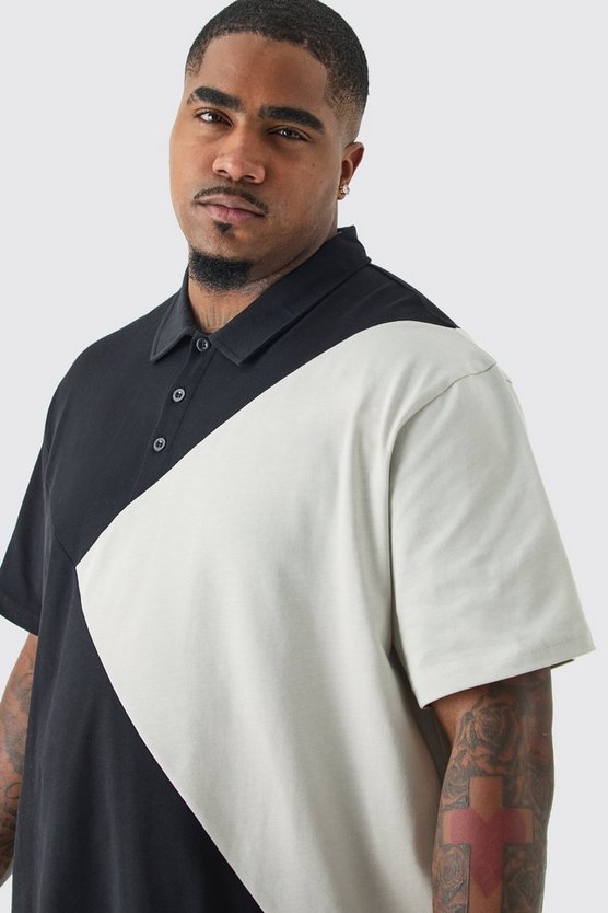 Plus Colorblock Poloshirt