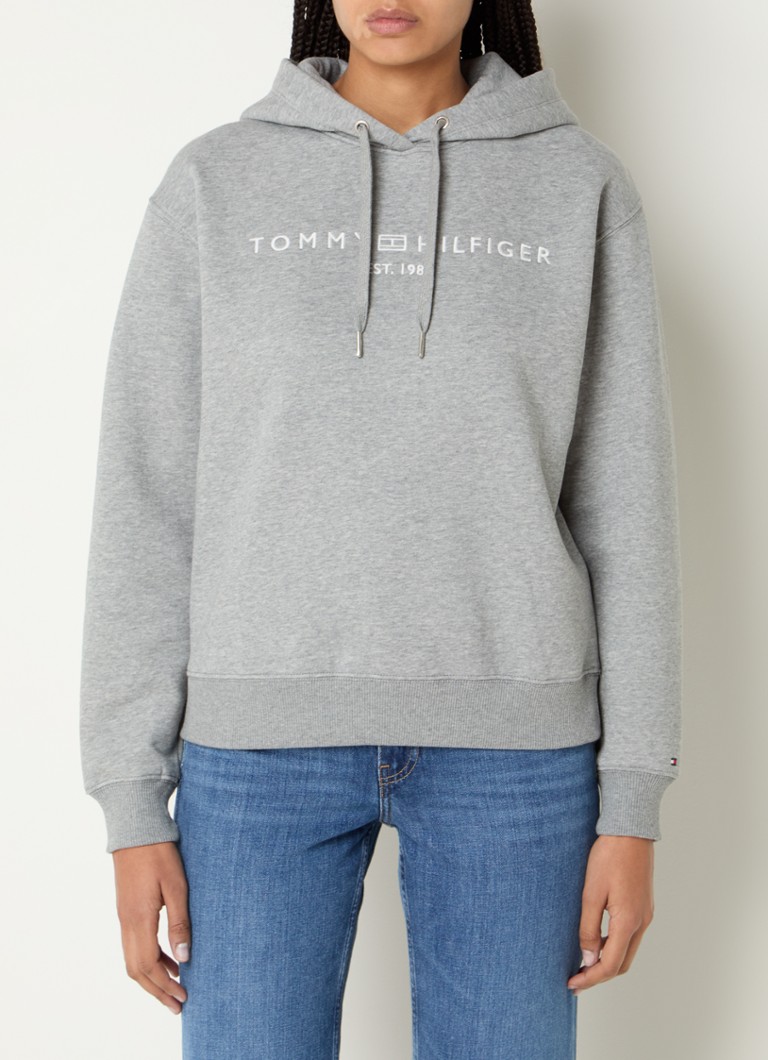 Tommy Hilfiger kapucnis pulóver logós hímzéssel