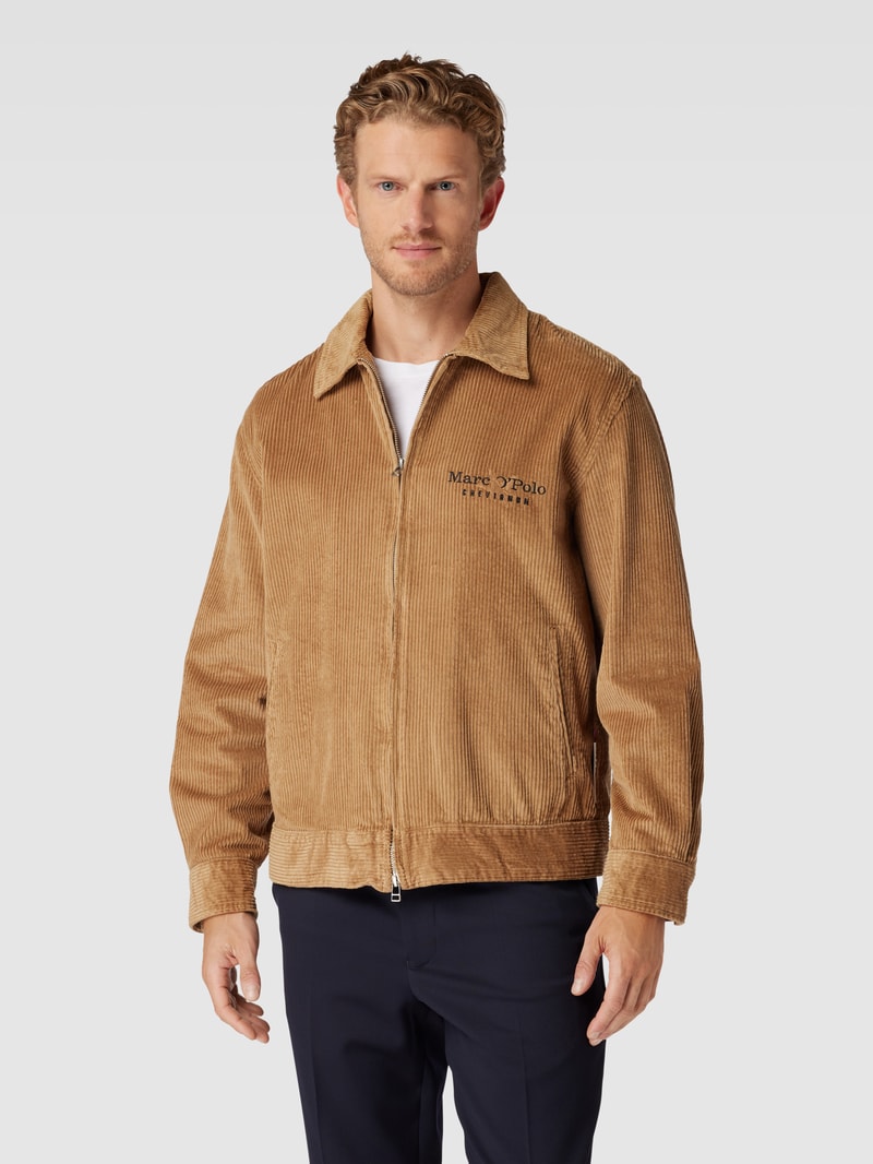 Hemdjacke mit Label-Stitching in haselnuss braun