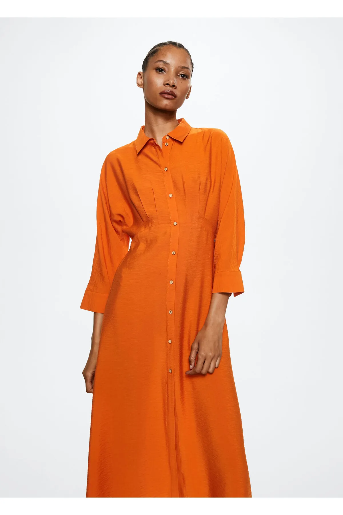 MANGO  Orangefarbenes Damenkleid 37045819
