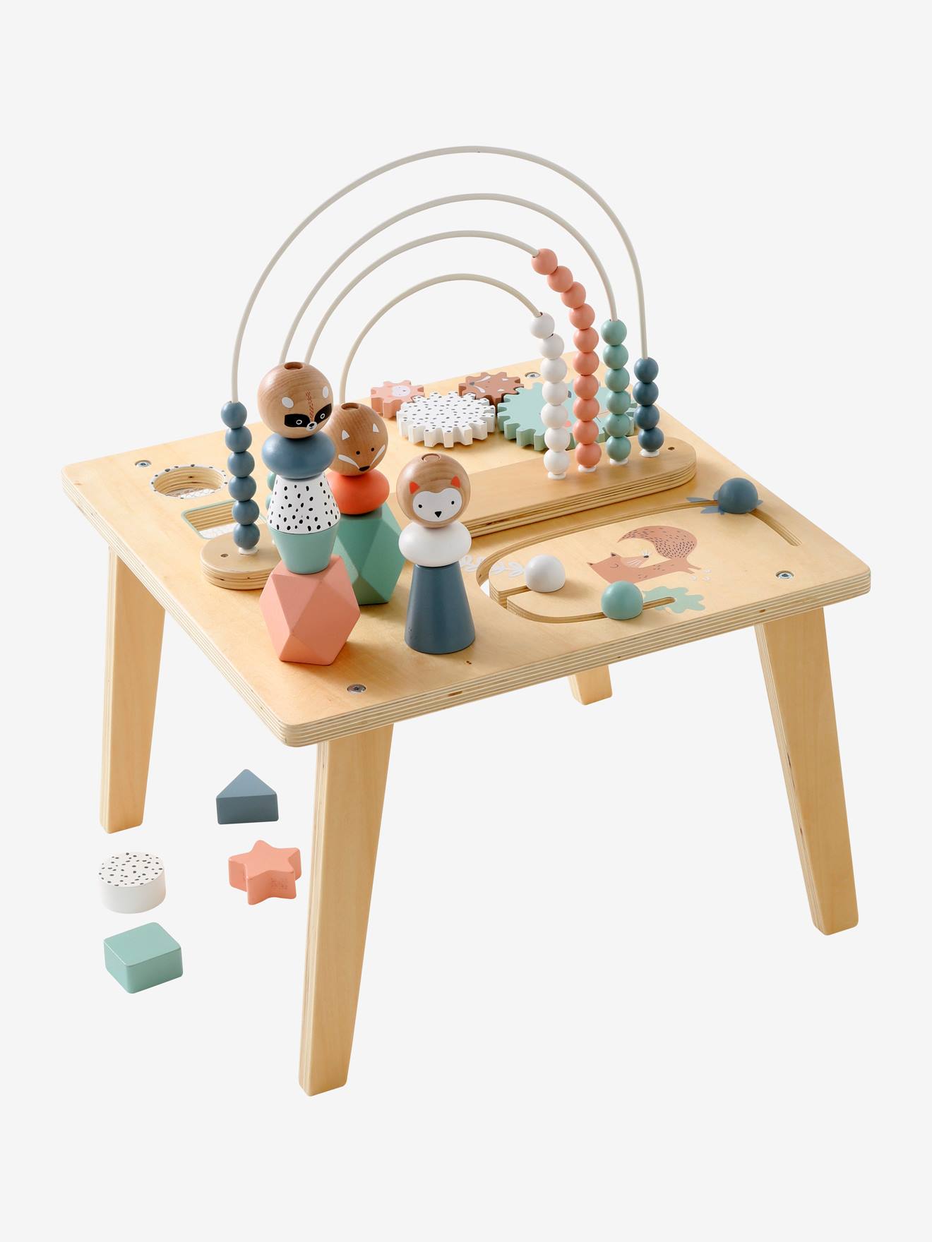 Table d'activités Arc-en-ciel en bois FSC® multicolore