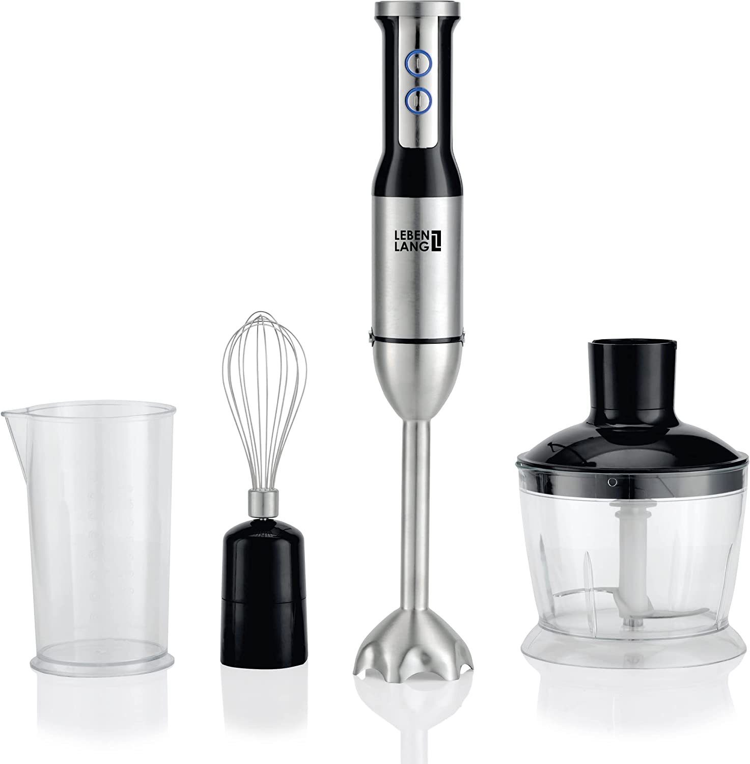 Lebenlang Stabmixer Stabmixer Pürierstab Set Mixer Edelstahl Hochwertig 2 Jahre Garantie, 1000,00 W
