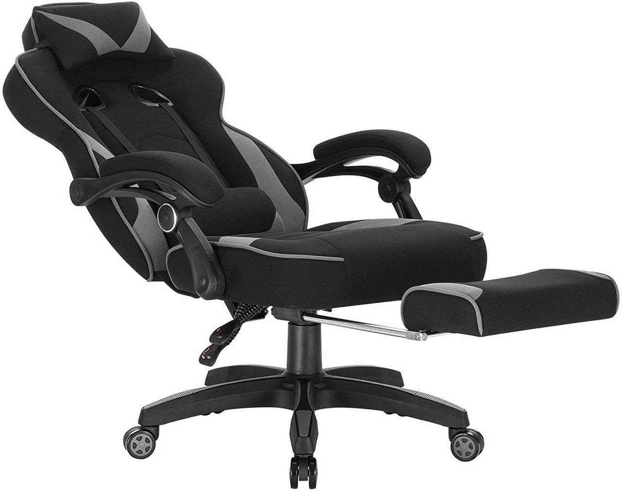 Woltu Gaming-Stuhl (1 St), Sportsitz, mit Fußstütze, Stoff, höhenverstellbar