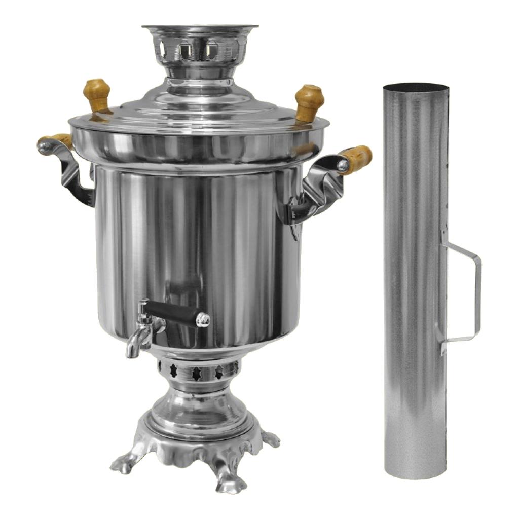 Handels GmbH Edelstahl Holzkohle Samowar 5 Liter