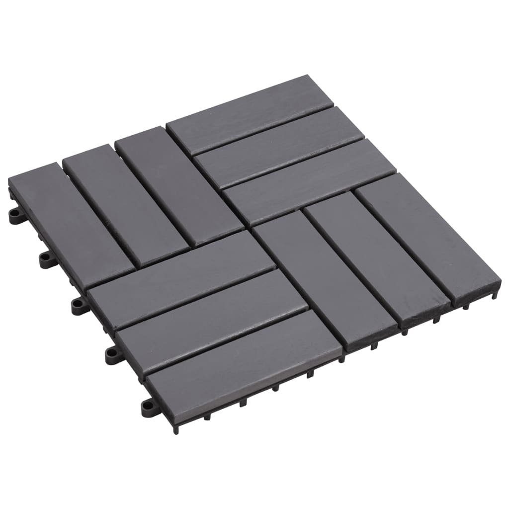 Teppichboden Terrassenfliesen 10 Stk. Grau 30×30 cm Massivholz Akazie, vidaXL, Höhe: 240 mm