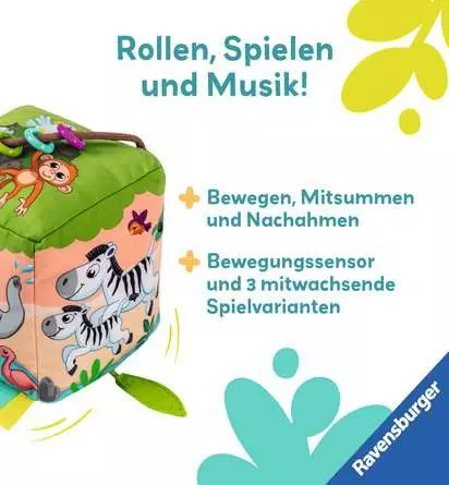 Ravensburger Play+ Motorik-Musik-Spiel-Würfel: Wilde Tiere