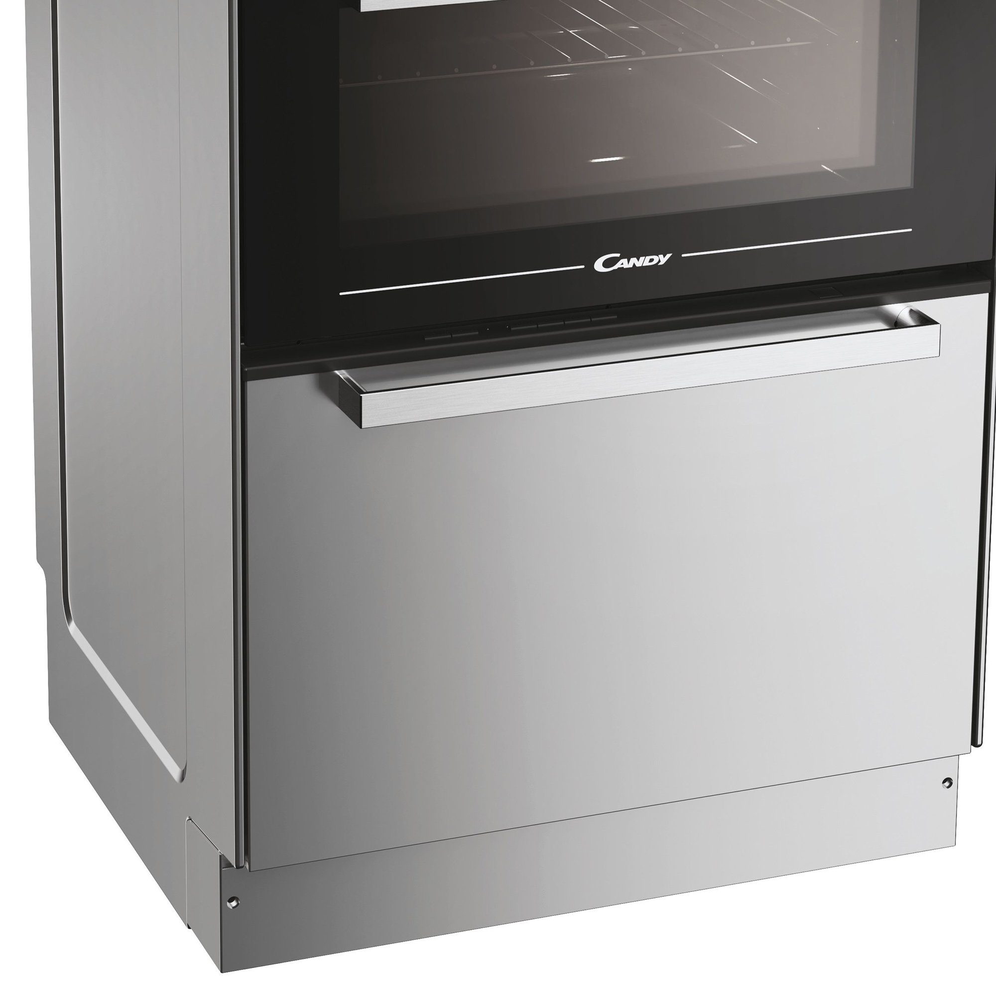 Candy Standgeschirrspüler edelstahl, TRIOVXNT/1, 8 l, 6 Maßgedecke, Trio – Kochfeld, Backofen und Geschirrspüler, Umluft Backofen