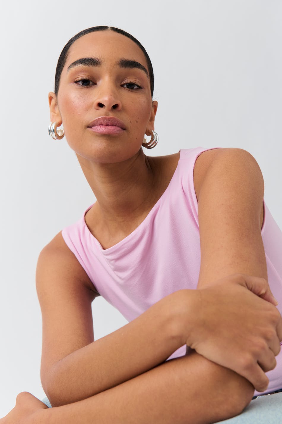 Soft touch boatneck top