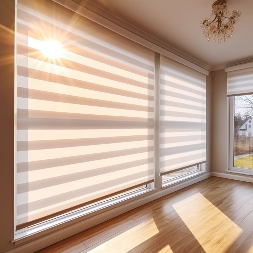 Doppelrollo Zebra-Jalousien Doppelrollo Klemmfix ohne Bohren Fenster Rollo Weiß, Gotagee, Klemmfix