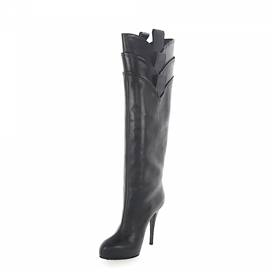 Giuseppe Zanotti - Stiefel Glattleder Kalbsleder schwarz - schwarz