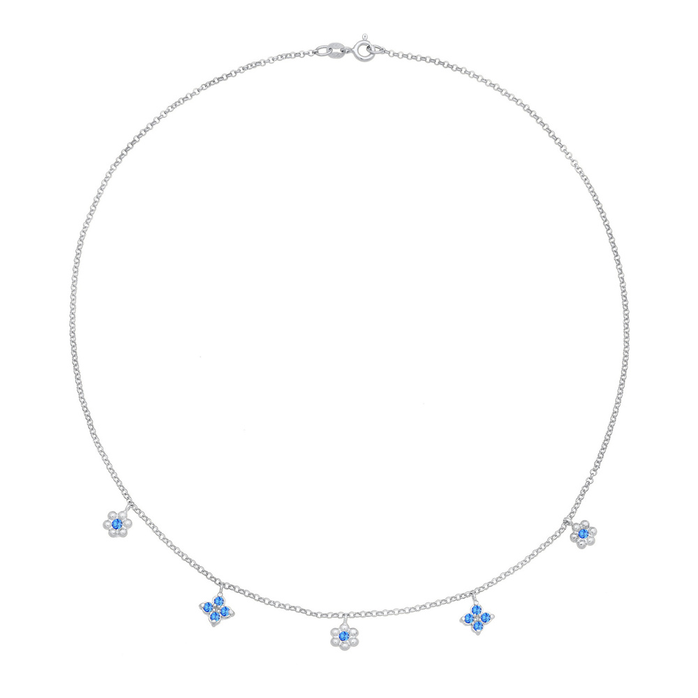 Elli Elli Collier Enfants fleur pendentif avec cristaux en argent sterling 925 collier