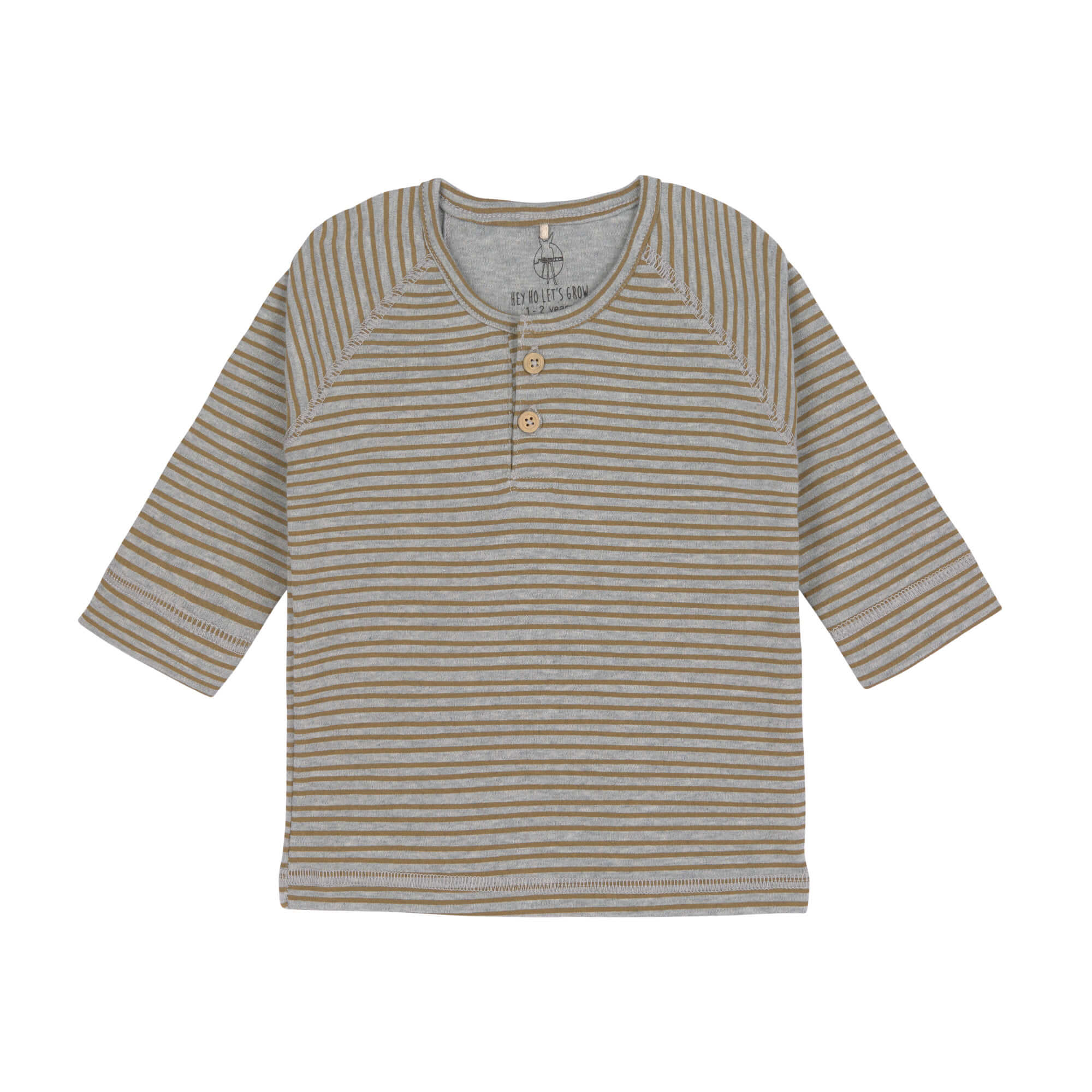 Baby Langarmshirt - Bio Baumwolle, Striped, Grau Mélange