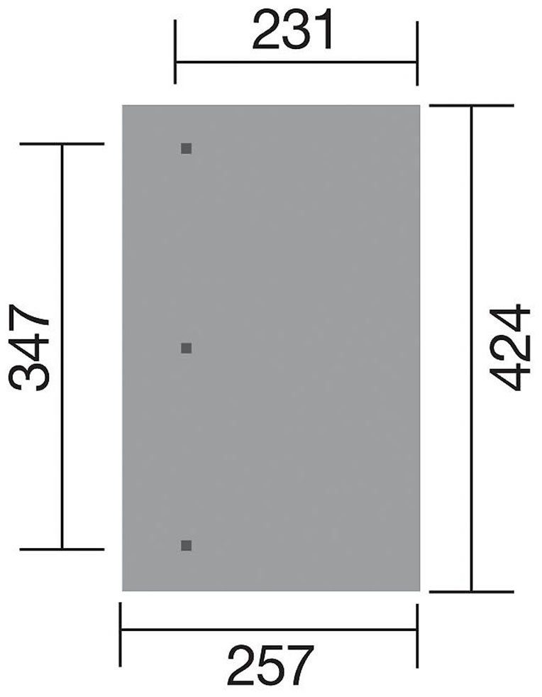 weka Terrassendach 671 Gr.2, BxT: 424x257 cm, Bedachung Dachplatten, Pfostenstärke 90 mm
