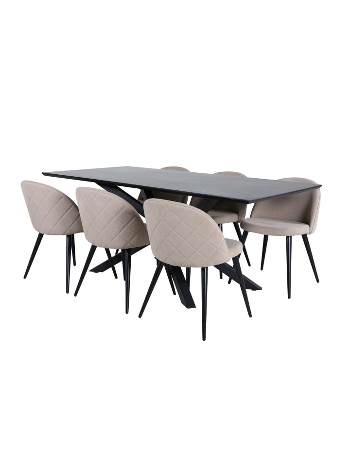 ebuy24 Essgruppe PiazzaBLBL (7-teilig) Schwarz 90 x 180 cm günstig kaufen onesize
