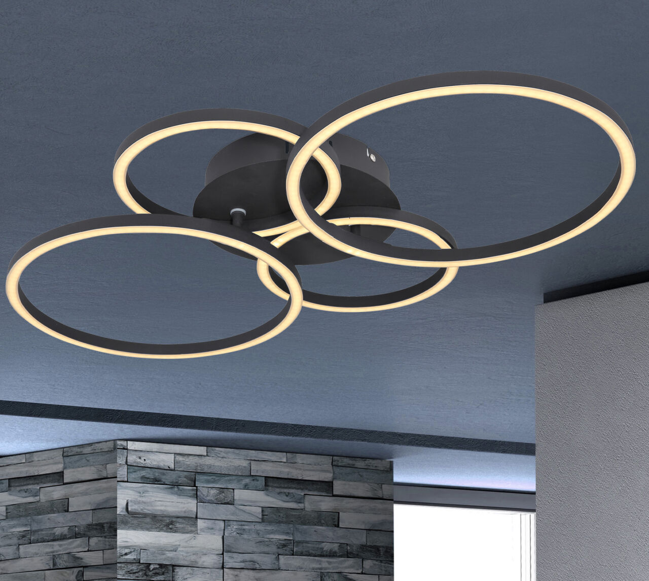Globo Lighting - KENDY - Deckenleuchte Metall schwarz matt, LED