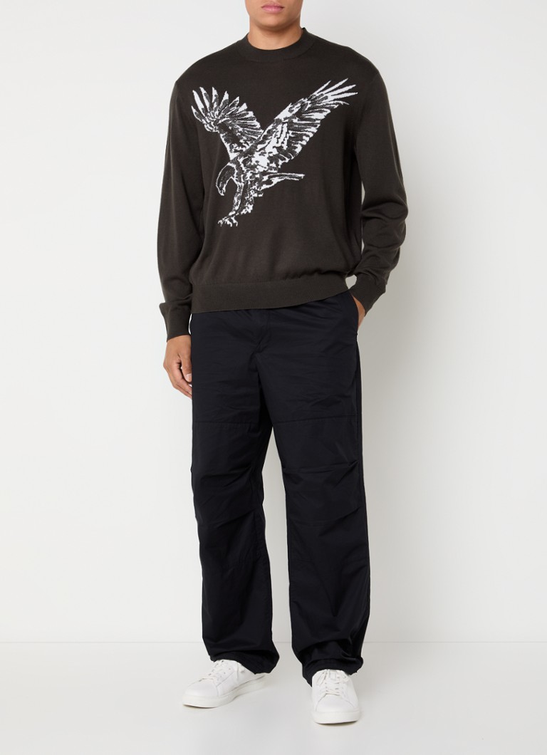Maglione Armani Exchange a maglia fine in misto lana con motivo a maglia