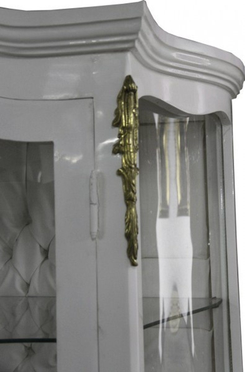 Casa Padrino Barschrank Baroque Showcase White / Gold - Baroque Furniture Glass Showcase