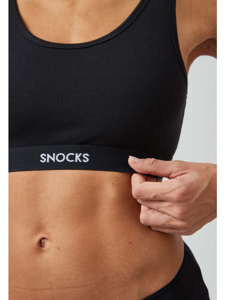 SNOCKS Soft BH aus Bio-Baumwolle 1 Stück in Schwarz günstig kaufen