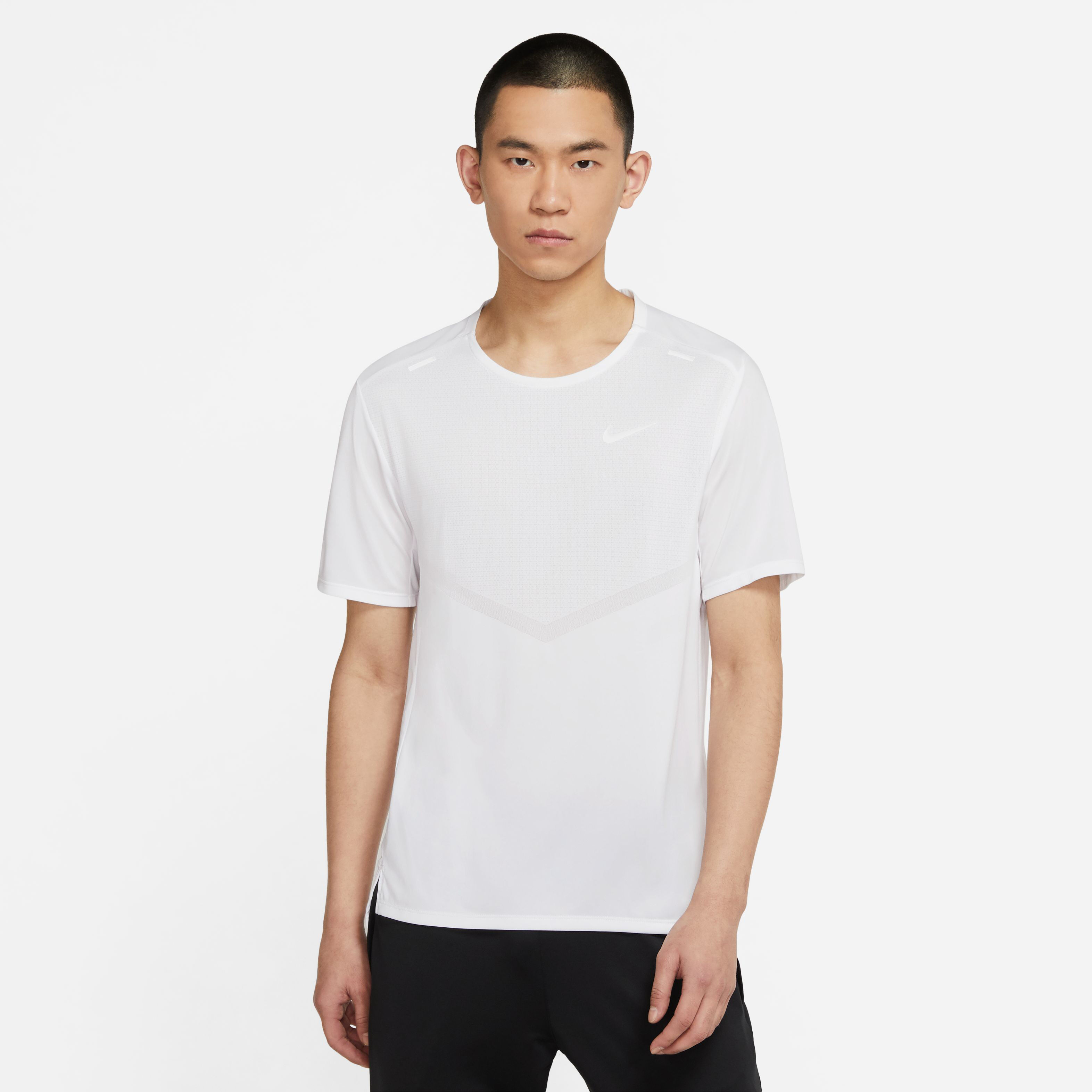 Dri-Fit Rise 365 Laufshirt Herren - Weiß, Silber