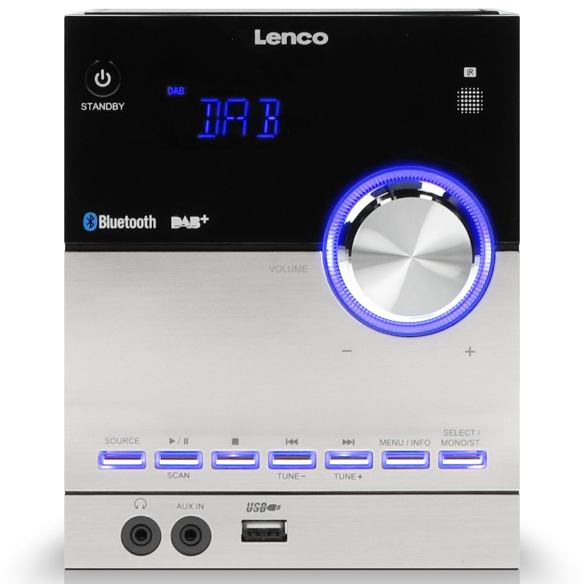 Lenco MC-150 Micro Stereoanlage mit DAB+, FM, CD, BT, USB Microanlage (Digitalradio (DAB), 10 W)
