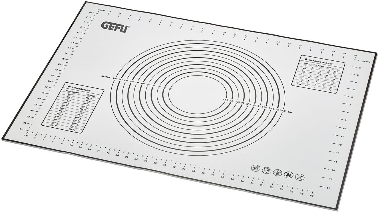 GEFU Ausrollmatte PAD, Silikon (1-tlg), spezielle Silikonbeschichtung mit Antihaft-Wirkung