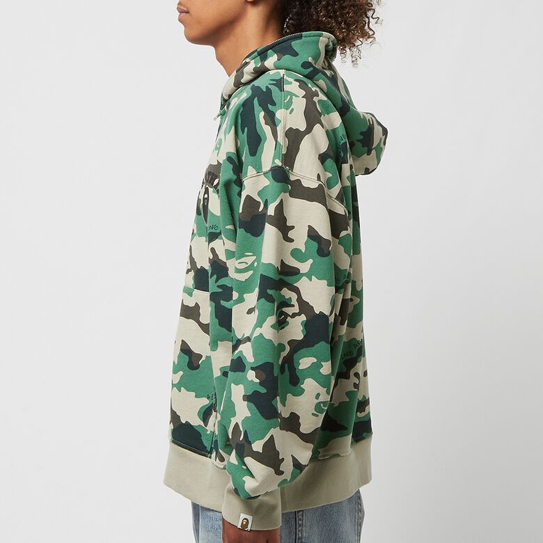 A Bathing Ape Woodland Camo Loose Fit Full Zip Hoodie M olive drab