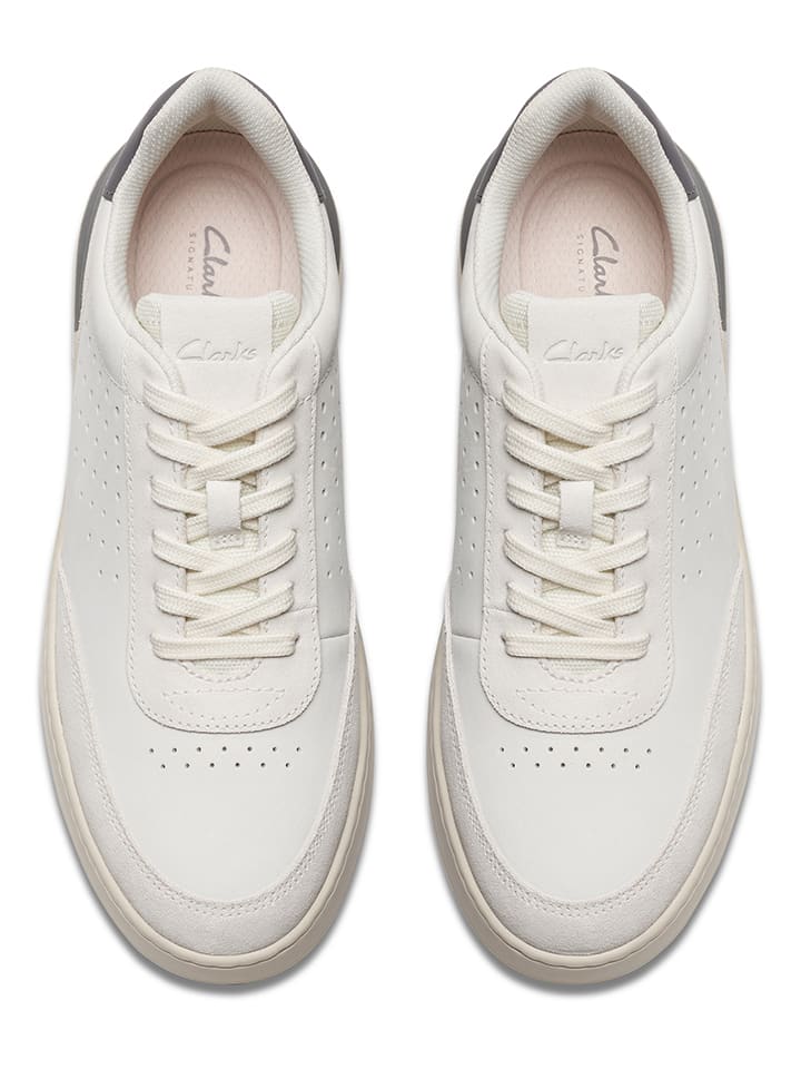 Clarks Leder-Sneakers ''Courtlite Run'' in Weiß günstig kaufen