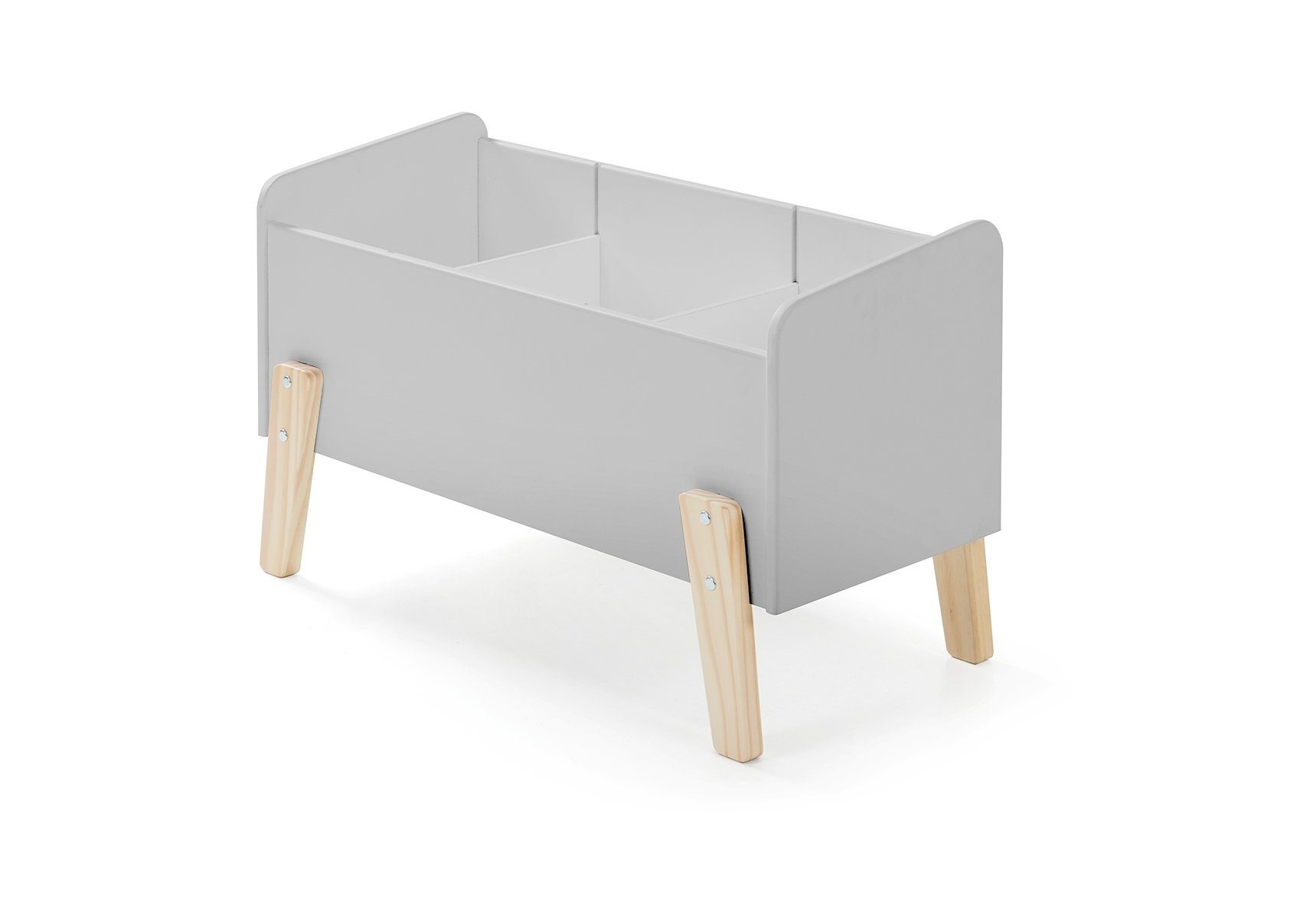 möbelando Spielzeugtruhe KIDDY, aus Massiv Kiefer und MDF in hellgrau. Abmessungen (BxHxT) 80x48x39 cm