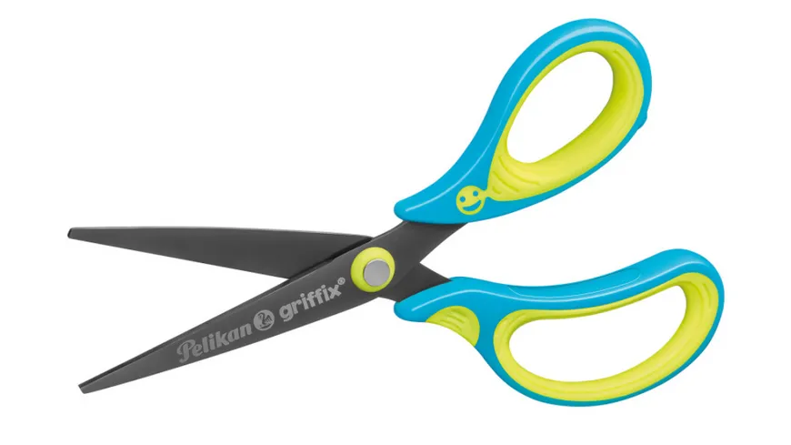 Pelikan griffix Schulschere Neon Fresh Blue spitz für Rechtshänder